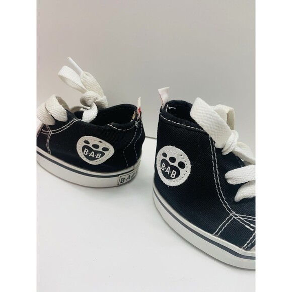 2 Pair Build A Bear High Top Black & White Sneakers Shoes & Pink Sequin Sneakers - Picture 3 of 10